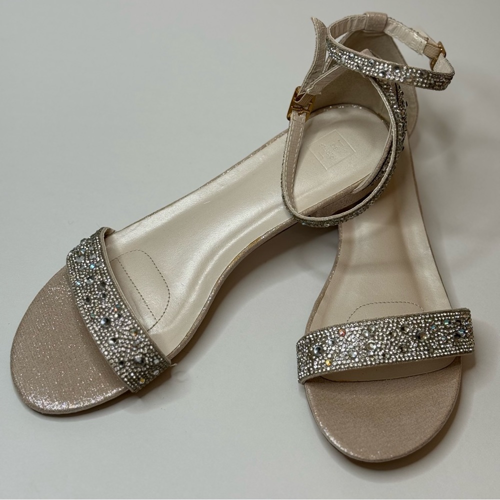 David’s Bridal - DB Studio Crystal Strap Flat Sandals